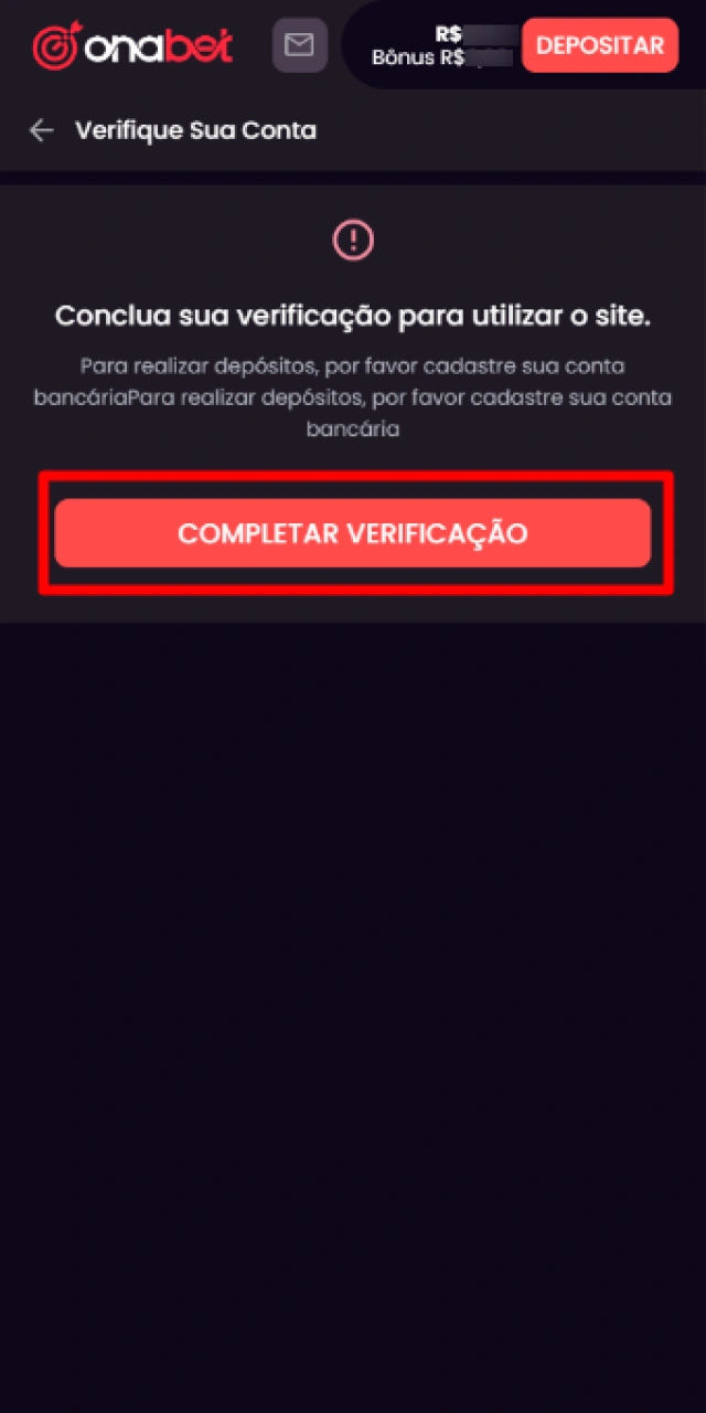 Envio de comprovante de residência recente para a verificação cadastral na Onabet.